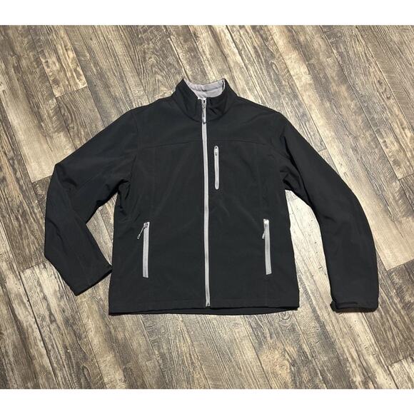 Eddie Bauer Soft Shell Jacket Fleece Lined Black Large L - Picture 1 of 8